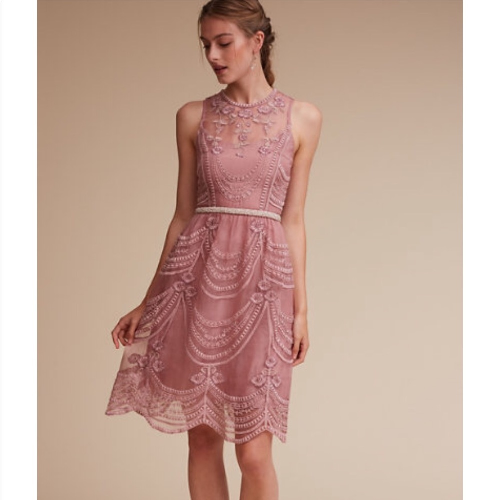 Anthropologie BHLDN- “Anessa" in Rose Quartz dress